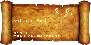 Kulhavi Jenő névjegykártya