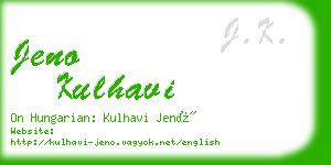 jeno kulhavi business card